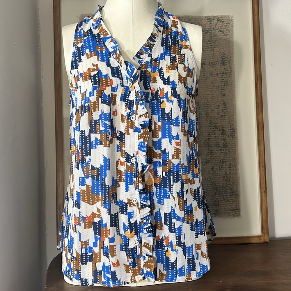 CAbi Ruffled Sleeveless Blouse
